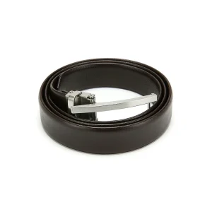 Reversible brown and black leather dress belt